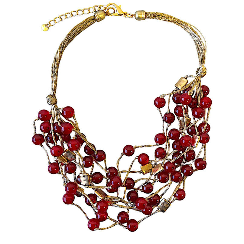 Red Necklace | Gumball Necklace | Beaded Necklace | Layer
